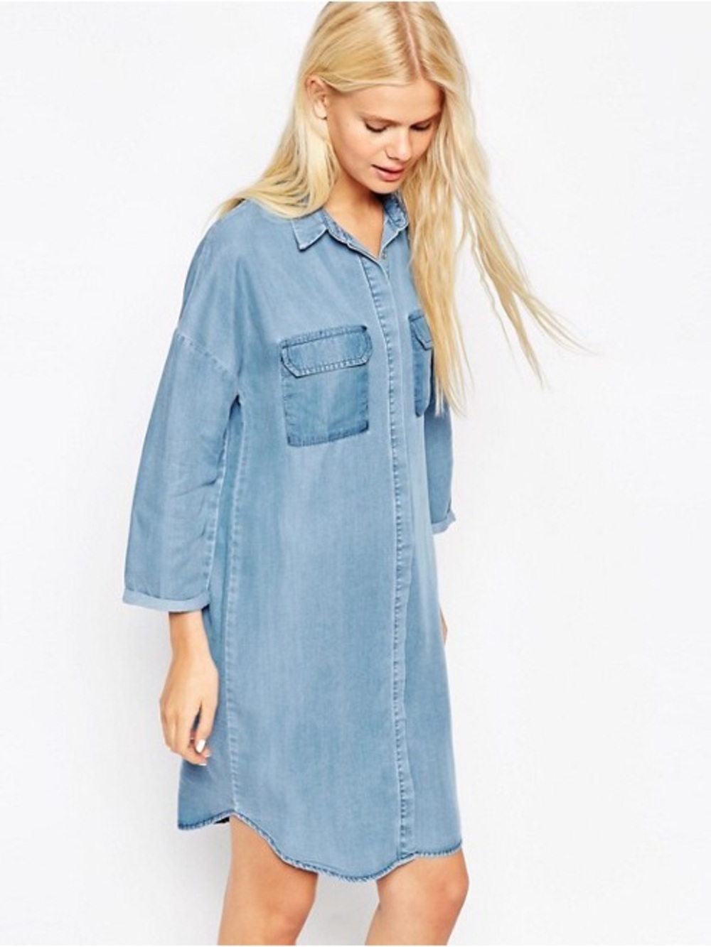 ASOS Denim Oversized Chuck On Shirt Dress
